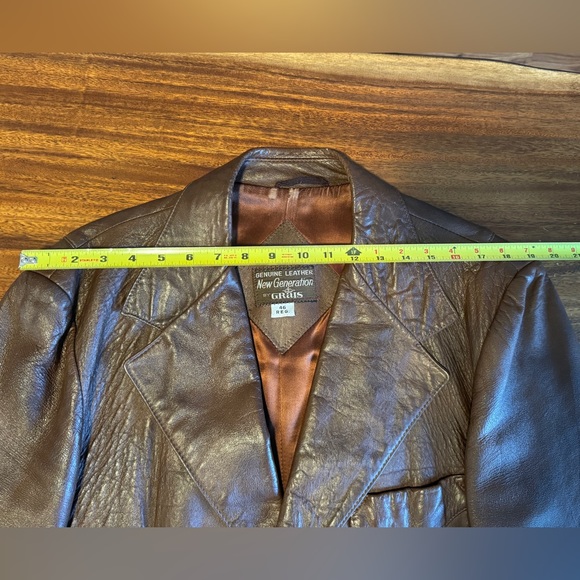 Vintage New Generation by Grais Brown Genuine Leather Jacket Blazer Size 46 - Picture 8 of 14